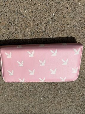 PLAYBOY Pink Bunny Print Zip-Around Wallet